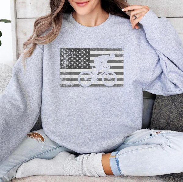 American Flag Cycling Bike Cyclists Sweatshirt - Image 4