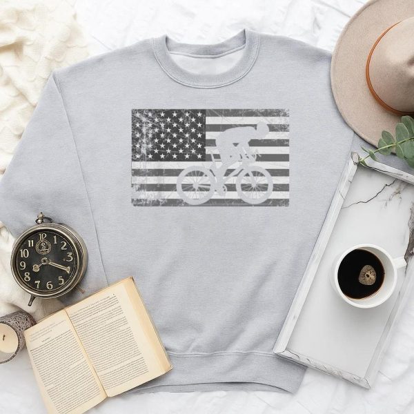 American Flag Cycling Bike Cyclists Sweatshirt - Image 2