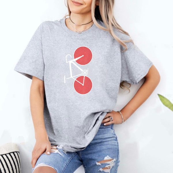 Bike Love Hearts Cyclist T-Shirt - Image 2