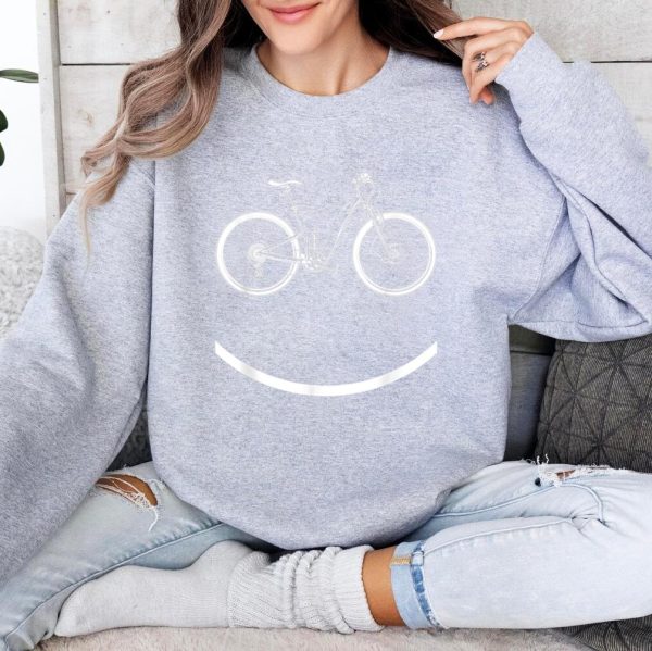 Bike Smiley Face MTB Cycling Sweatshirt - Image 4