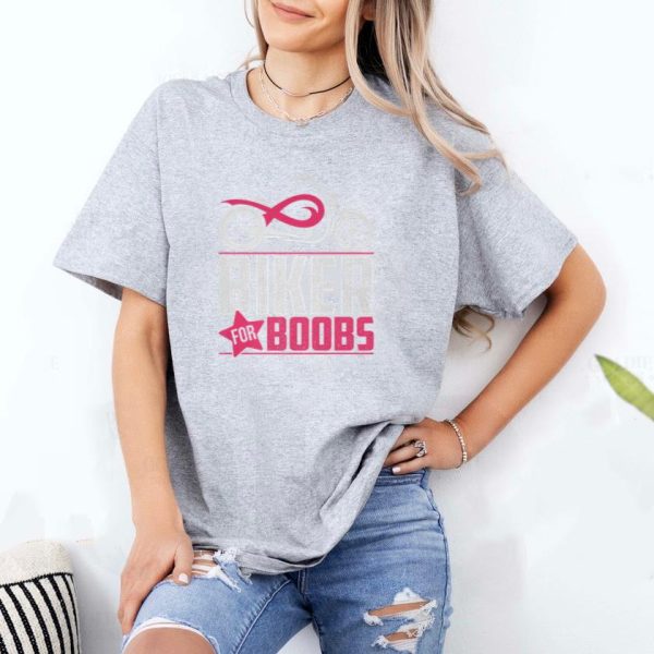 Biker For Boobs Against Breast Cancer T-Shirt - Image 2