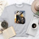 Biker Giant Panda Riding Chopper Motorcycle Sweatshirt