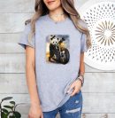 Biker Giant Panda Riding Chopper Motorcycle T-Shirt