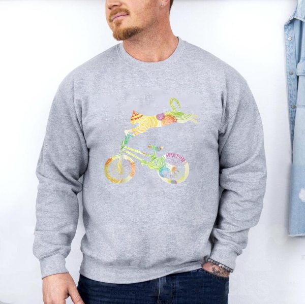 Cat Bike Cycling Bicycle Sweatshirt - Image 3