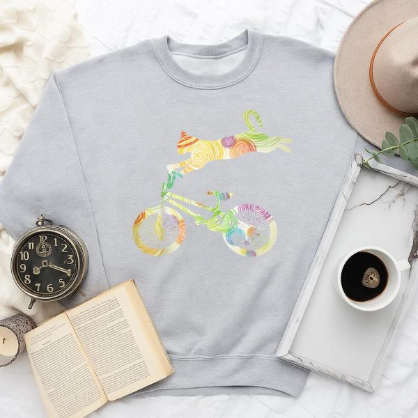 Cat Bike Cycling Bicycle Sweatshirt - Image 2