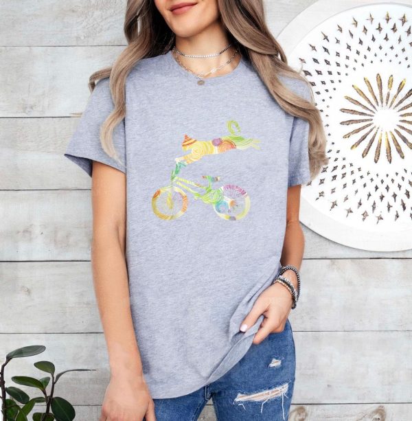 Cat Bike Cycling Bicycle T-Shirt - Image 4