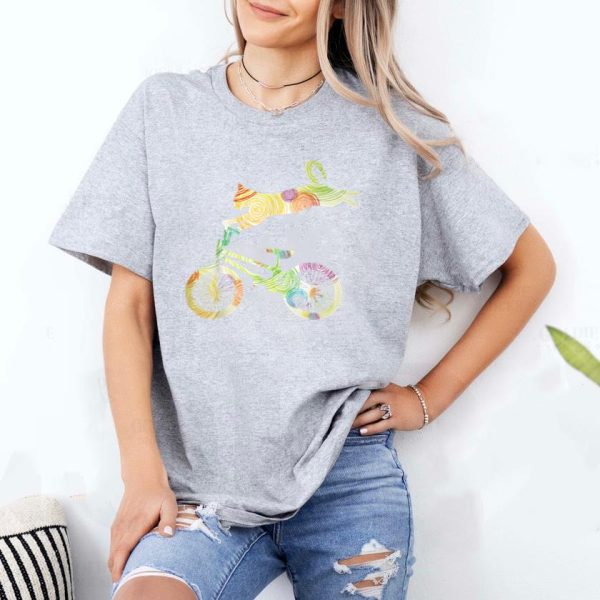 Cat Bike Cycling Bicycle T-Shirt - Image 2