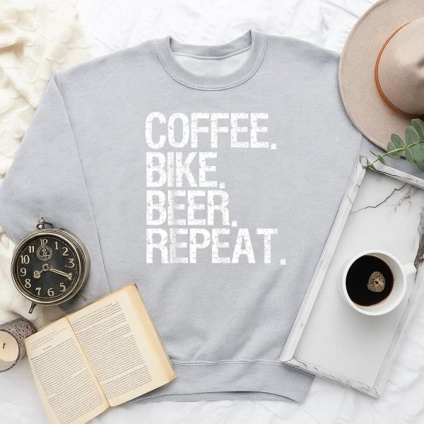 Coffee Bike Beer Repeat Drinking Beer Sweatshirt - Image 2