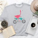 Flamingo Riding Dirt Bike Sweatshirt