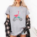 Flamingo Riding Dirt Bike T-Shirt