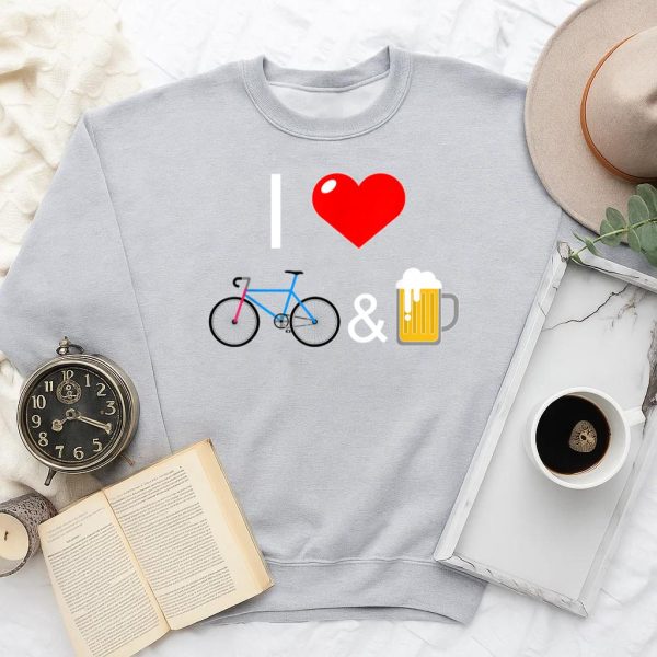I Love Bikes And Beer Cycing Sweatshirt - Image 2