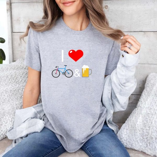 I Love Bikes And Beer Cycing T-Shirt - Image 3