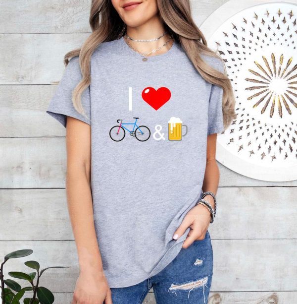 I Love Bikes And Beer Cycing T-Shirt - Image 4
