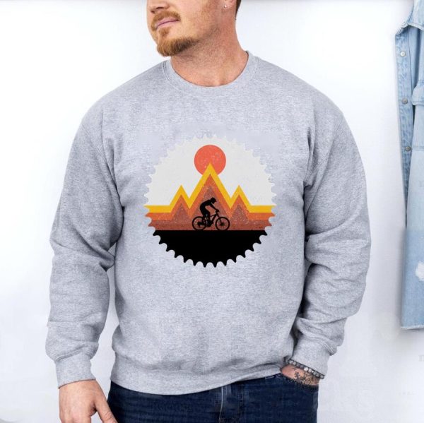 Mountain Bike Vintage Retro MTB Downhill Biking Cycling Sweatshirt - Image 3