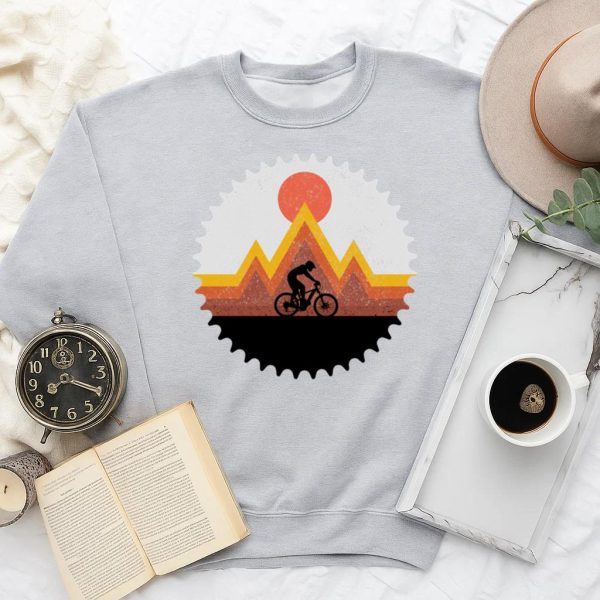 Mountain Bike Vintage Retro MTB Downhill Biking Cycling Sweatshirt - Image 2