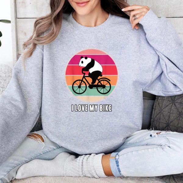 Panda Bear Cyclist Bike Sweatshirt - Image 4
