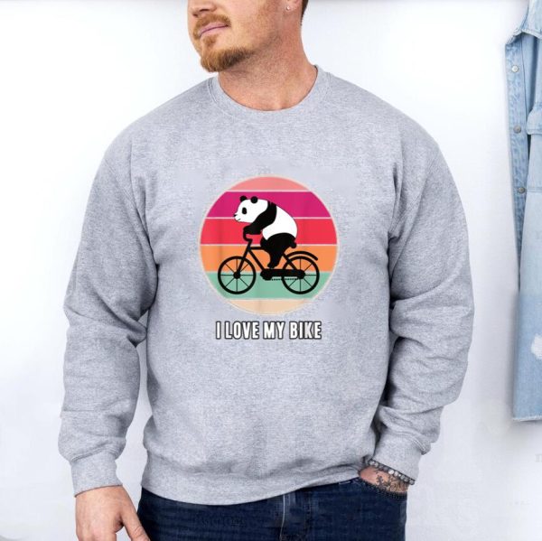 Panda Bear Cyclist Bike Sweatshirt - Image 3