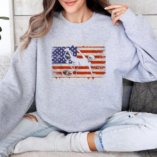 Running The Country Is Like Riding A Bike Sweatshirt - Image 4