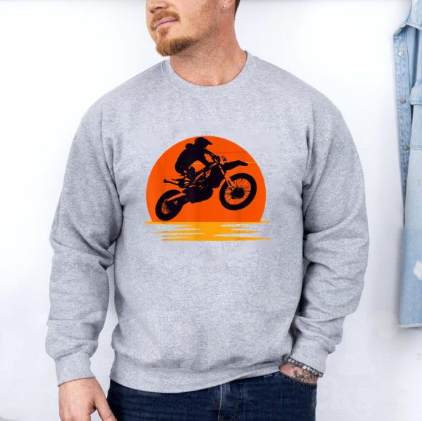 Sunset Dirt Bike Rider Graphic Sweatshirt - Image 3