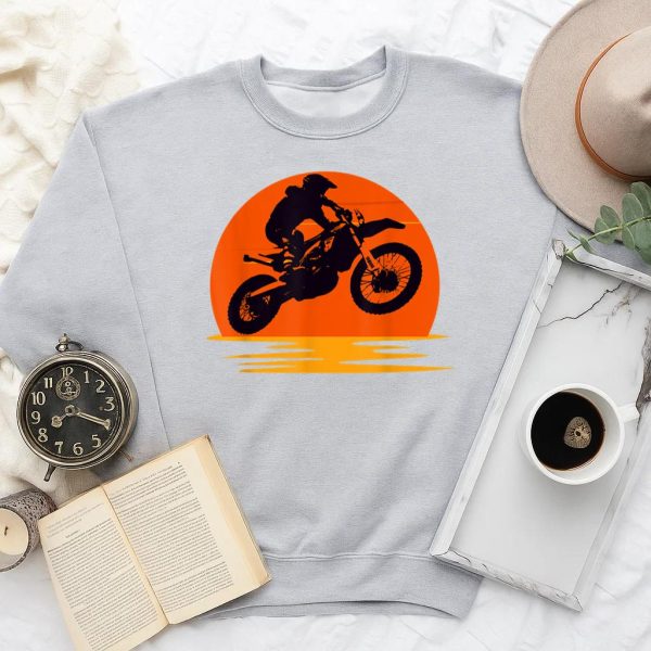 Sunset Dirt Bike Rider Graphic Sweatshirt - Image 2