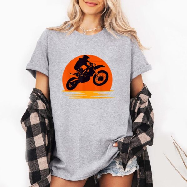 Sunset Dirt Bike Rider Graphic T-Shirt