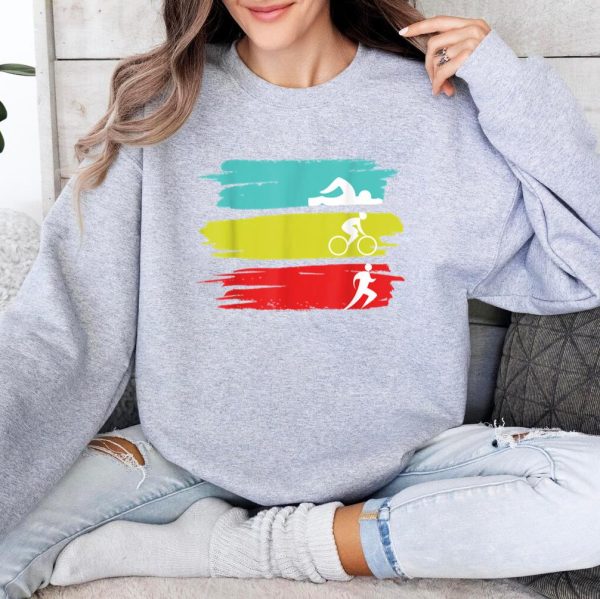 Triathlon Swim Bike Run Triathlon Sweatshirt - Image 4
