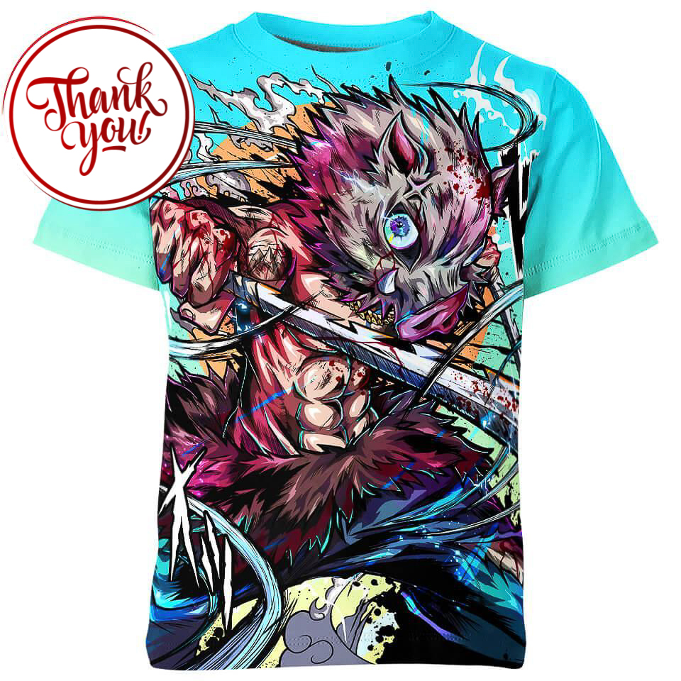 Flashy - Demon Slayer Inosuke 3D Print Unisex T-Shirt