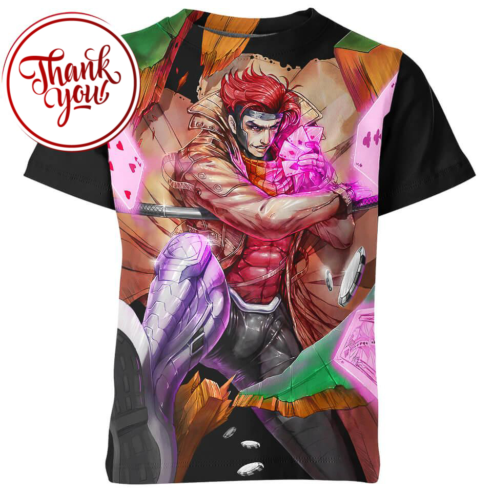 Gambit Marvel 3D Print Unisex T-Shirt