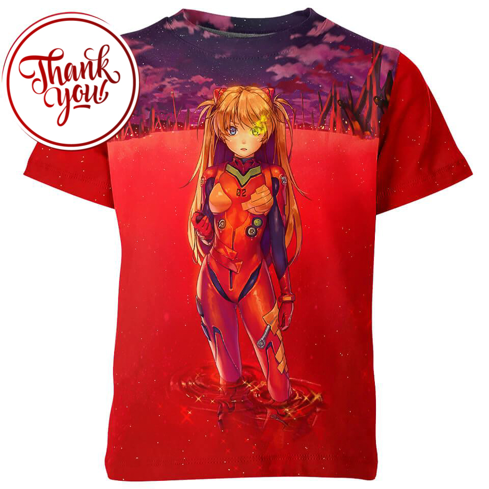 The Eva Pilot Asuka Langley Soryu Evangelion 3D Print Unisex T-Shirt