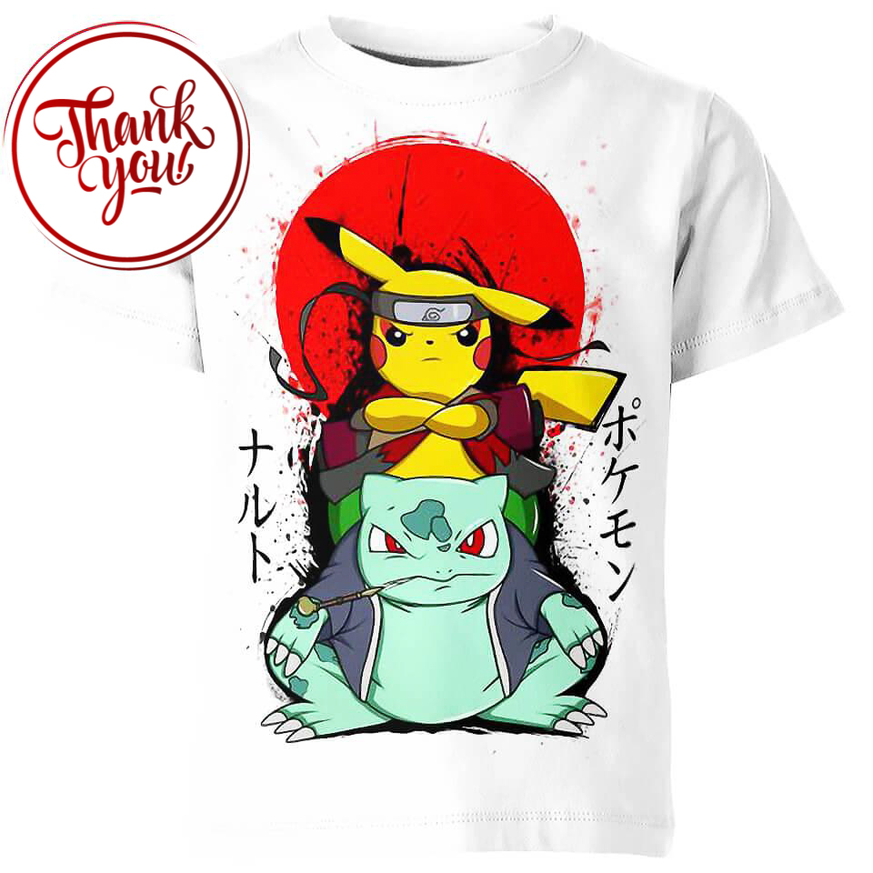 Bulbasaur and Pikachu 3D Print Unisex T-Shirt