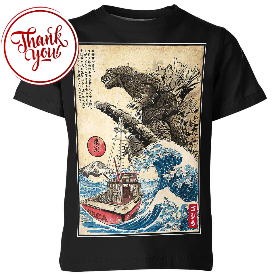 The Great Wave off Kanagawa Godzilla 3D Print Unisex T-Shirt