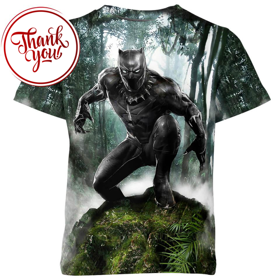 Forest Black Panther 3D Print Unisex T-Shirt