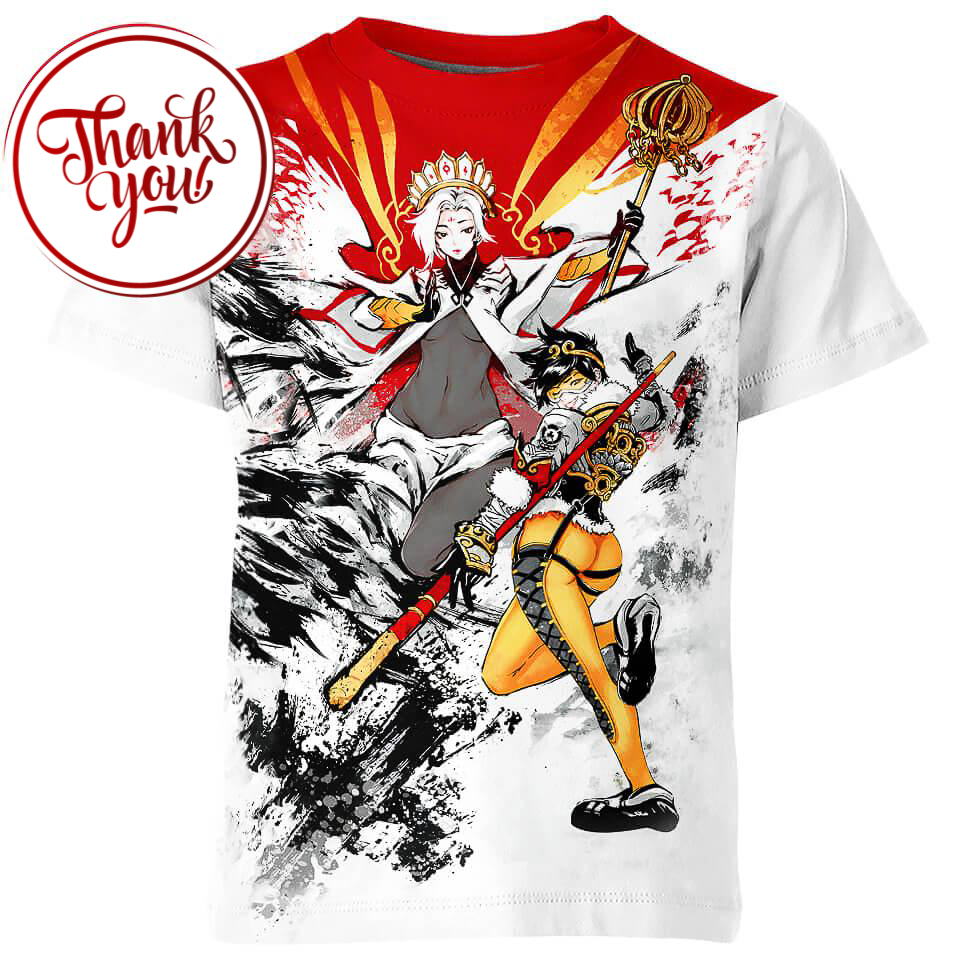 Tracer x Mercy - Overwatch 3D Print Unisex T-Shirt