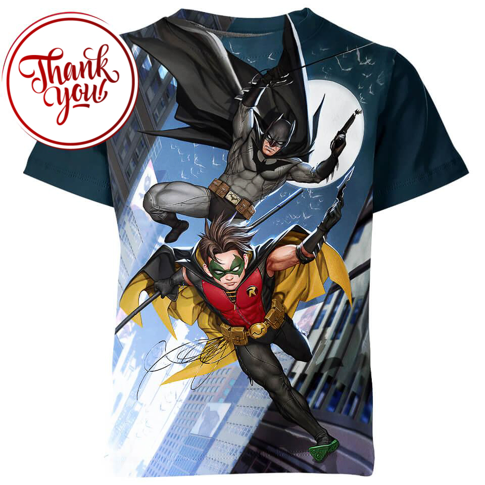 Dynamic Duo - Robin and Batman 3D Print Unisex T-Shirt