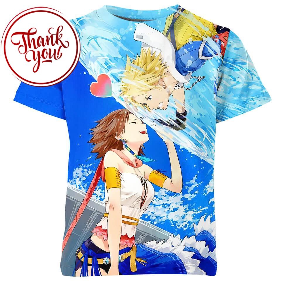 Yuna & Tidus in Final Fantasy 3D Print Unisex T-Shirt