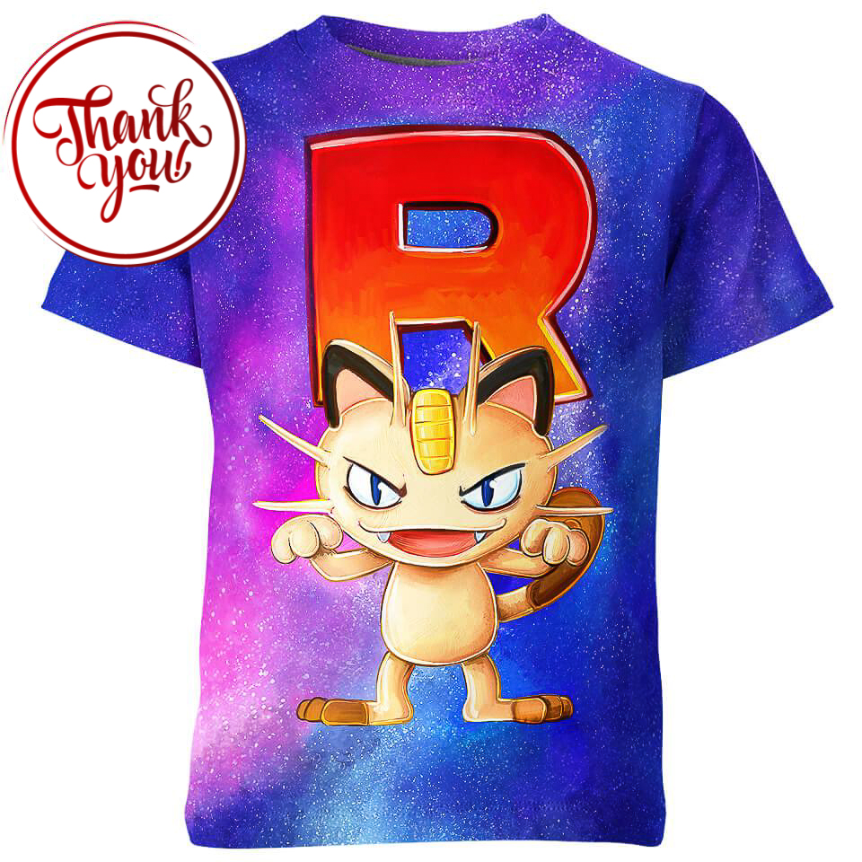 Meowth Pokemon 3D Print Unisex T-Shirt