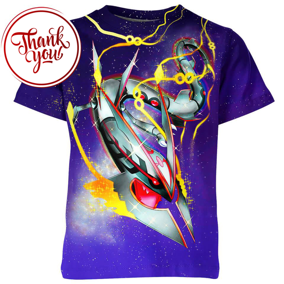 Energy Tentacles Rayquaza Pokemon 3D Print Unisex T-Shirt