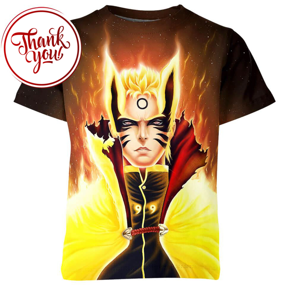 Kurama Chakra Mode Naruto 3D Print Unisex T-Shirt