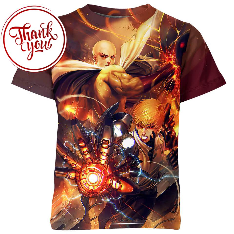 Powerful Punches One Punch Man 3D Print Unisex T-Shirt