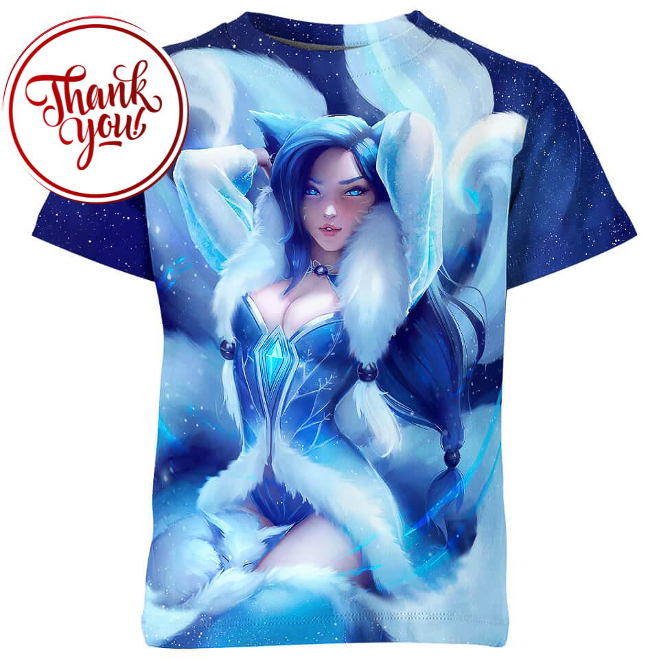 Frost Ahri League of Legends 3D Print Unisex T-Shirt