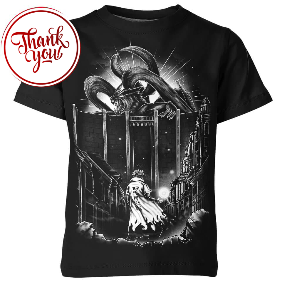 Attack on Kyubi Naruto 3D Print Unisex T-Shirt