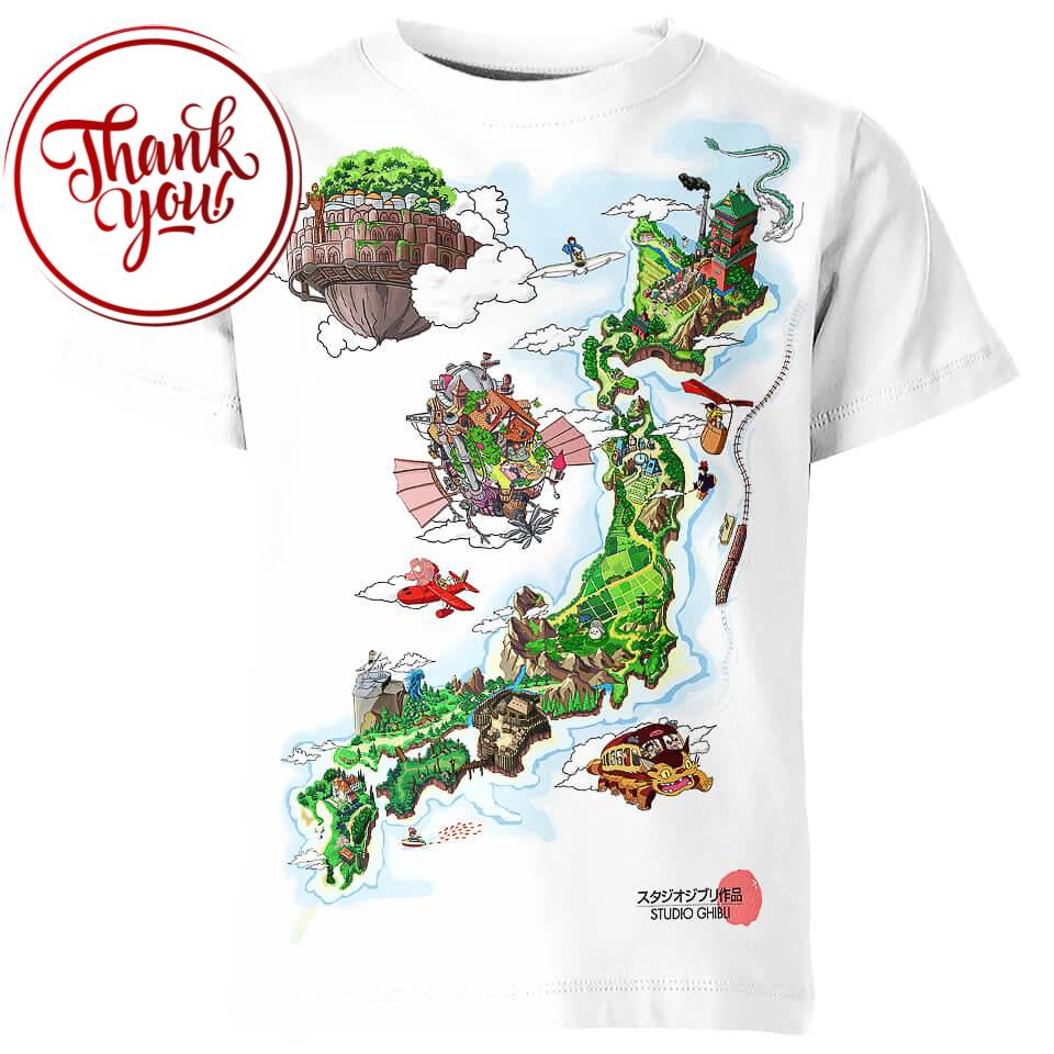 Wonderland Map Studio Ghibli 3D Print Unisex T-Shirt