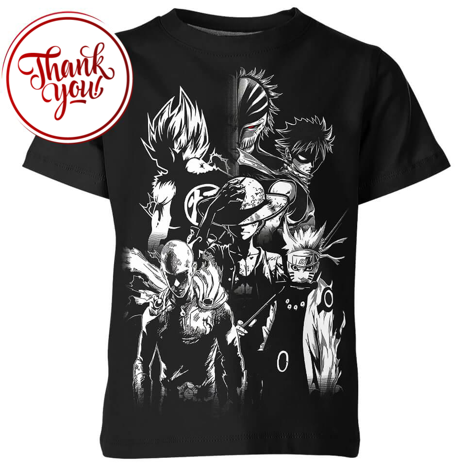 Naruto Saitama Luffy 3D Print Unisex T-Shirt