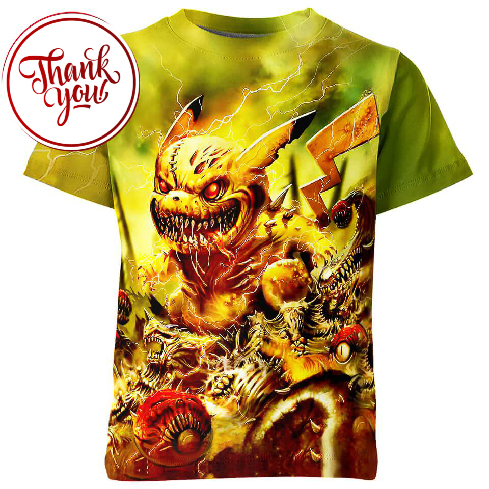 Zombie Pikachu 3D Print Unisex T-Shirt