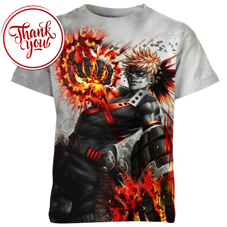 Fire Fist of Bakugo 3D Print Unisex T-Shirt
