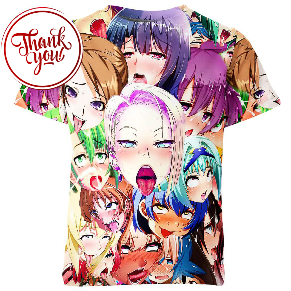 Facial Expression Ahegao 3D Print Unisex T-Shirt