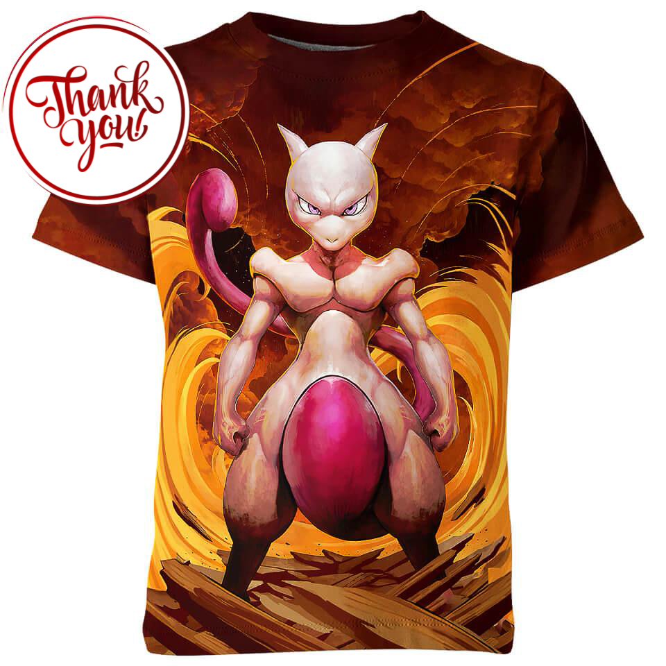 Vast Power Mewtwo - Pokemon 3D Print Unisex T-Shirt