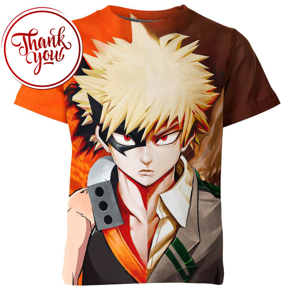 Explosion Boy Split Bakugo 3D Print Unisex T-Shirt