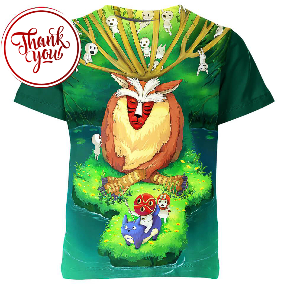 God of Forest - Studio Ghibli 3D Print Unisex T-Shirt