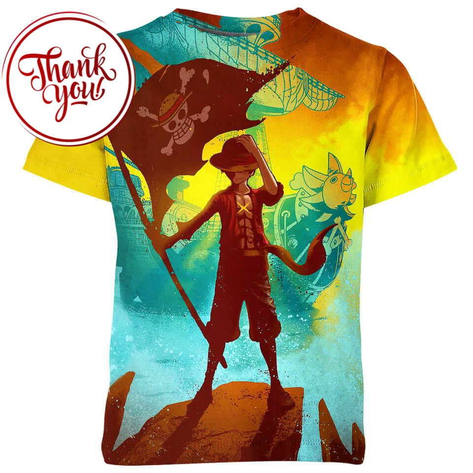 Thousand Sunny and Luffy 3D Print Unisex T-Shirt